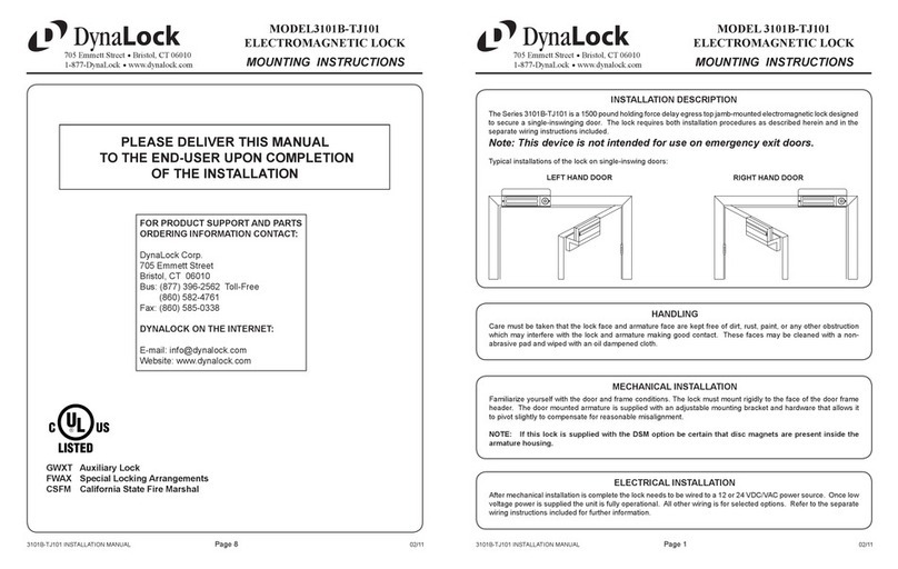 DynaLock 3101B-TJ101 User manual