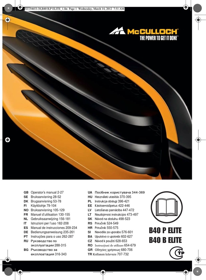 McCulloch B40 P ELITE User manual