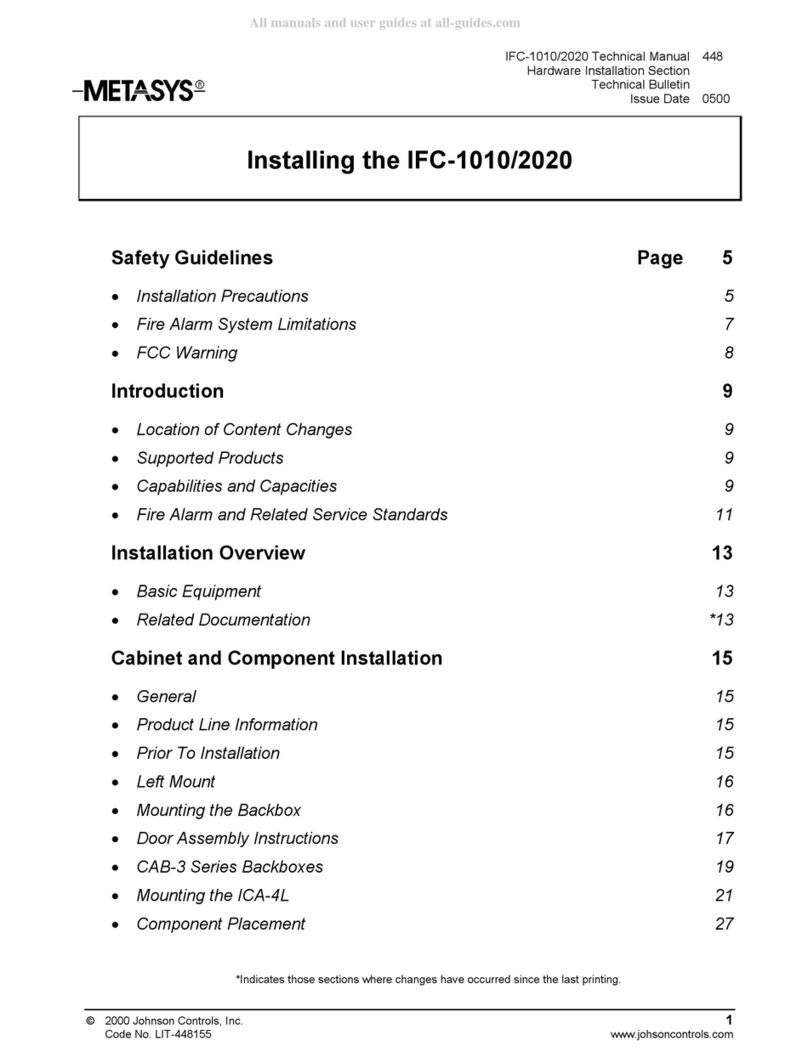 Johnson Controls IFC-1010 Hardware installation