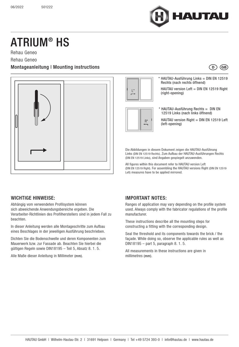 HAUTAU ATRIUM HS Mounting instructions HAUTAU ATRIUM HS Mounting instructions