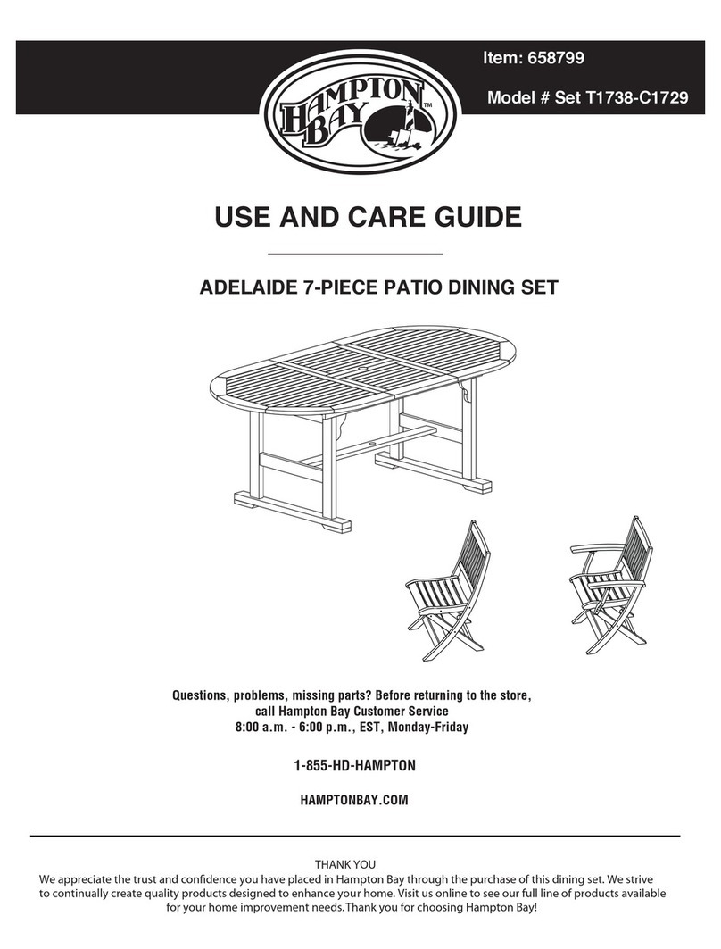 HAMPTON BAY ADELAIDE T1738-C1729 Use and care guide
