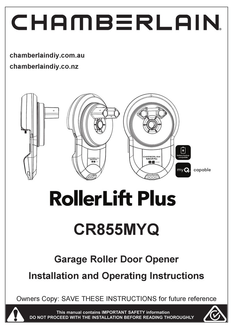 Chamberlain RollerLift Plus CR855MYQ Installation and operating instructions