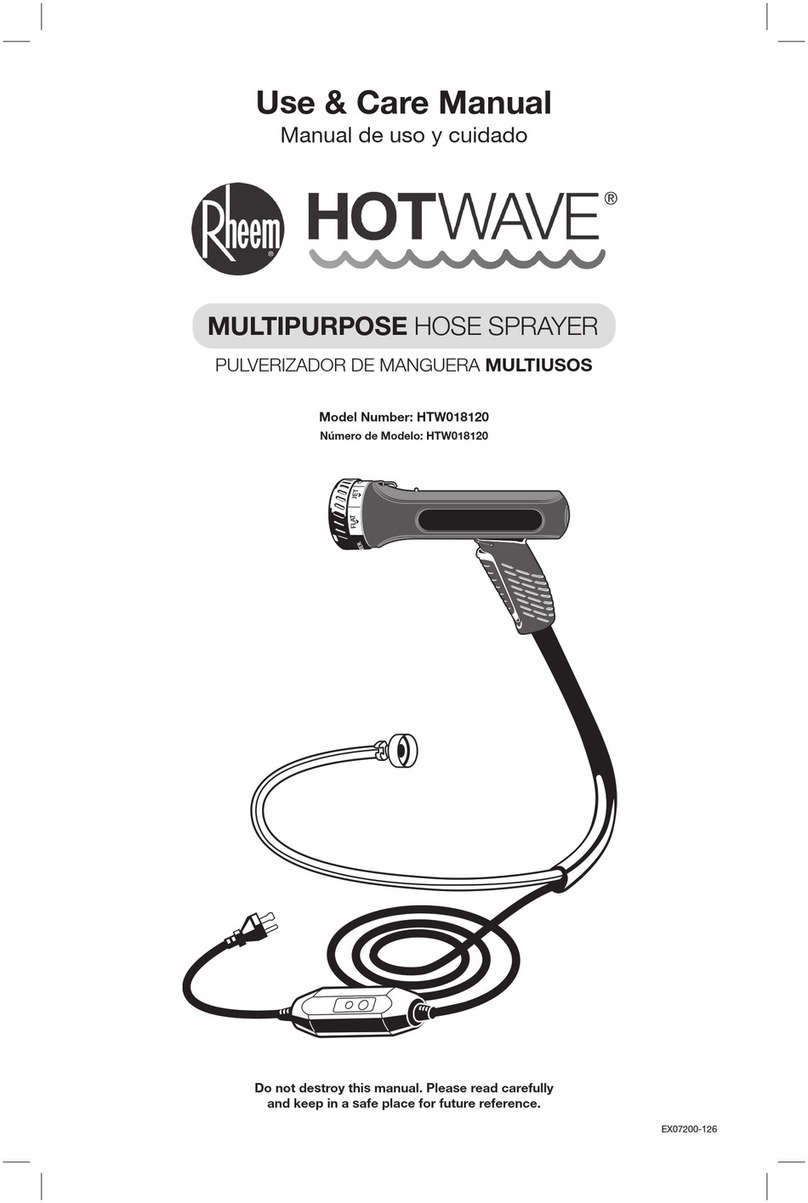 Rheem HOTWAVE HTW018120 Use & care manual