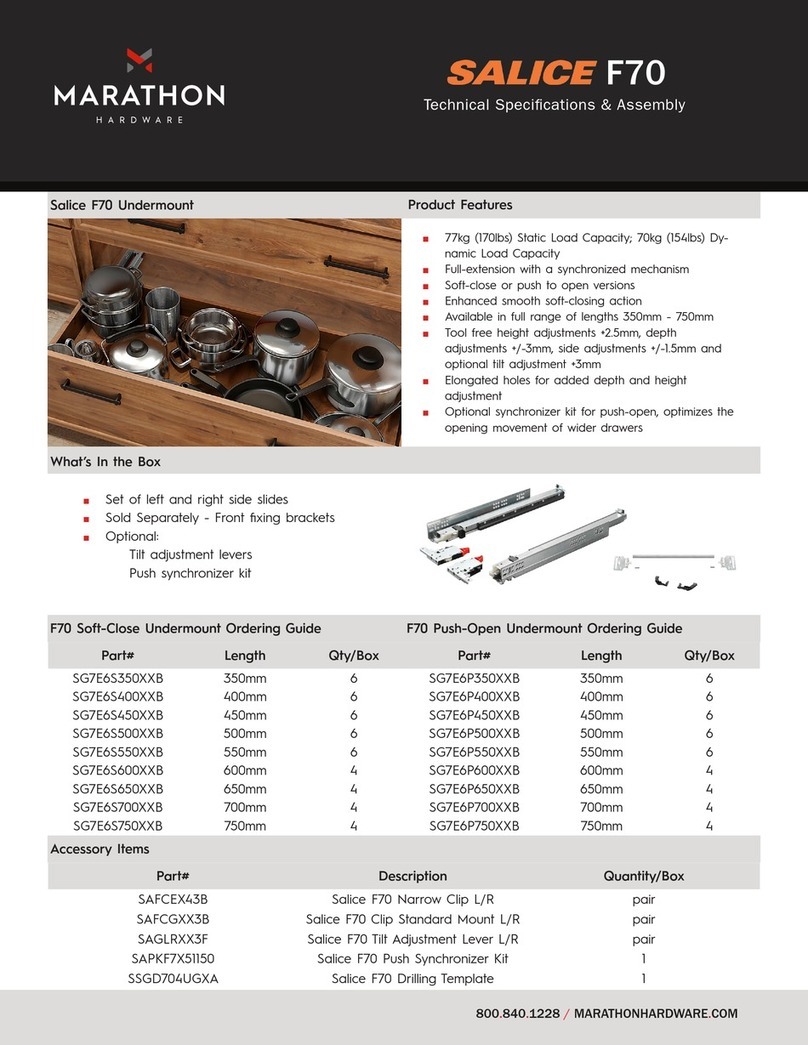 Marathon SALICE F70 Technical specifications and assembly manual Marathon SALICE F70 Technical specifications and assembly manual