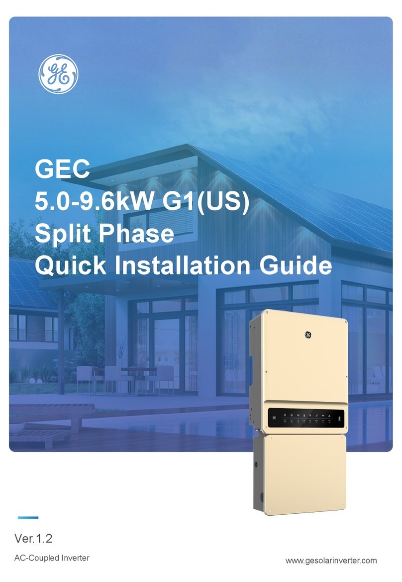 GE GEC 5.0kW G1 Split Phase Quick installation guide