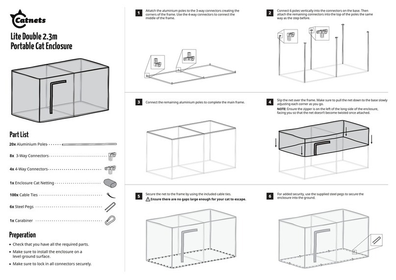 Catnets Lite Double 2.3m Portable Cat Enclosure manual