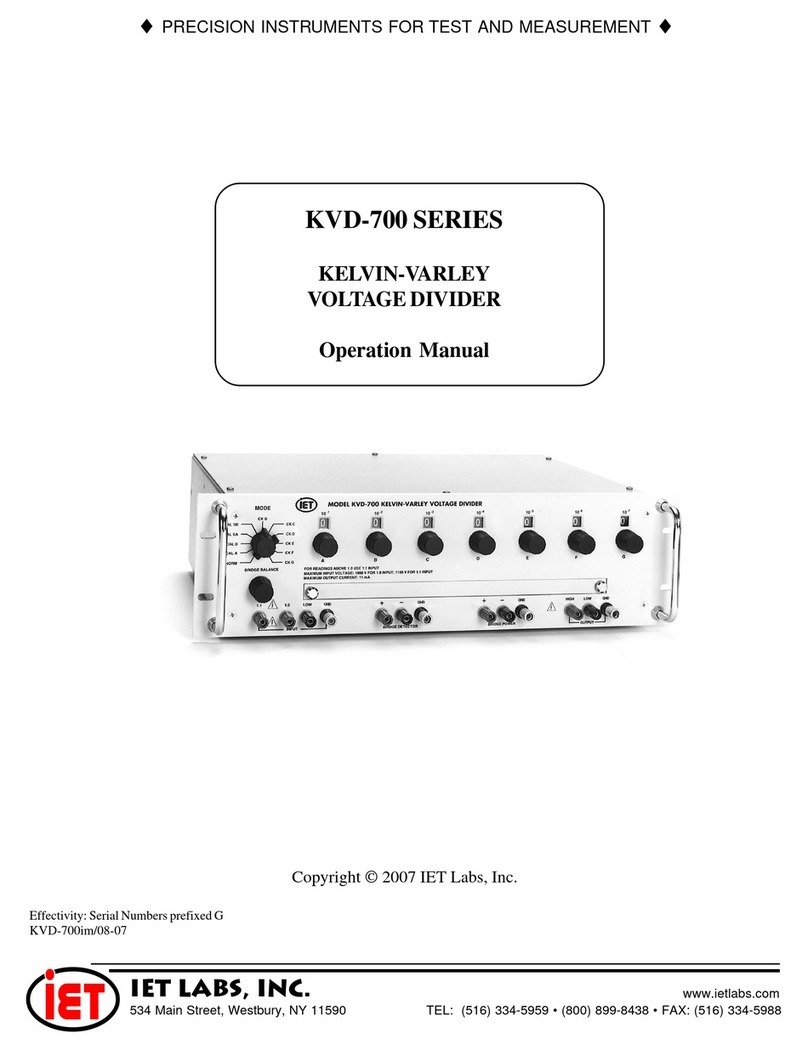 IET Labs KVD-700 Series Operation manual