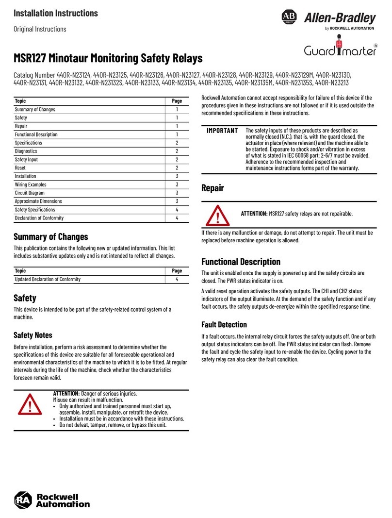 Rockwell Automation Allen-Bradley Guardmaster Minotaur MSR127 User manual