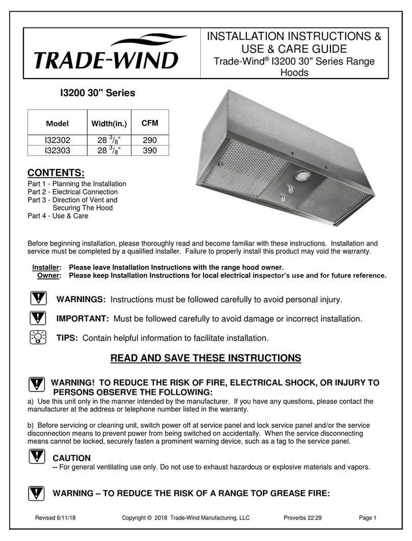 Trade-wind I32302 Installation instructions & use & care guide Trade-wind I32302 Installation instructions & use & care guide