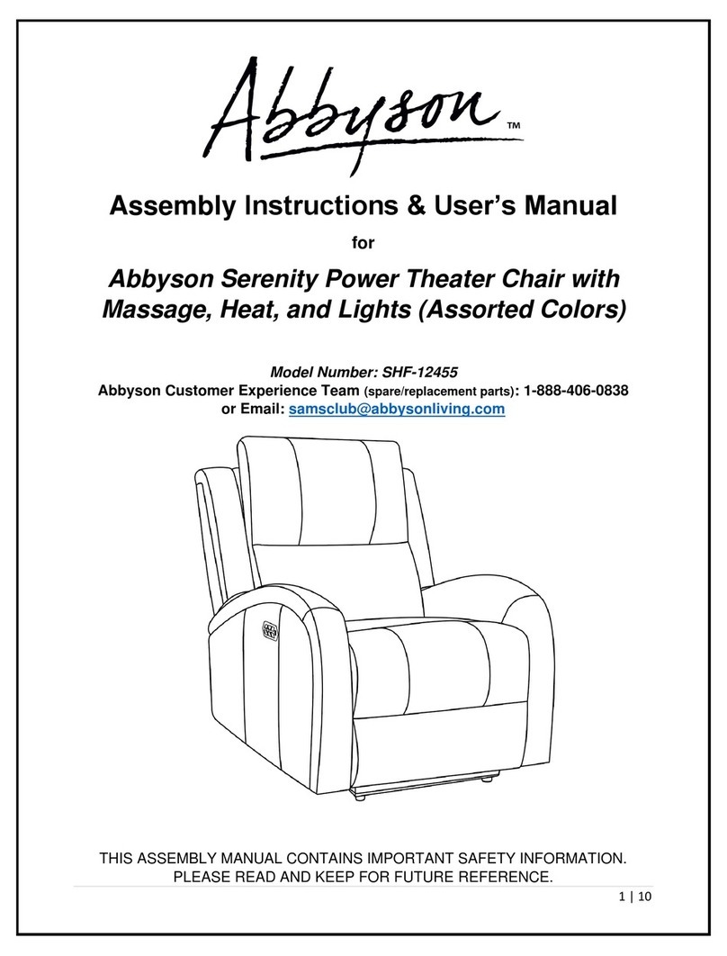 Abbyson SHF-12455 Owner's manual Abbyson SHF-12455 Owner's manual