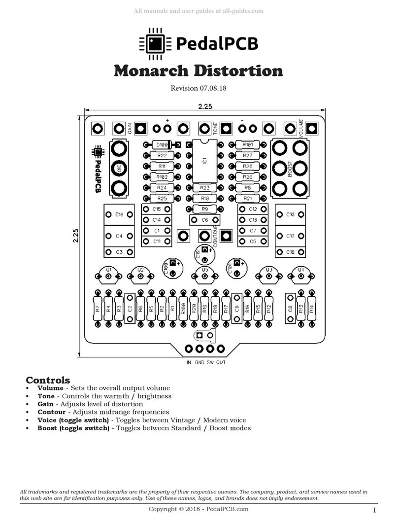 PedalPCB Monarch Distortion User manual