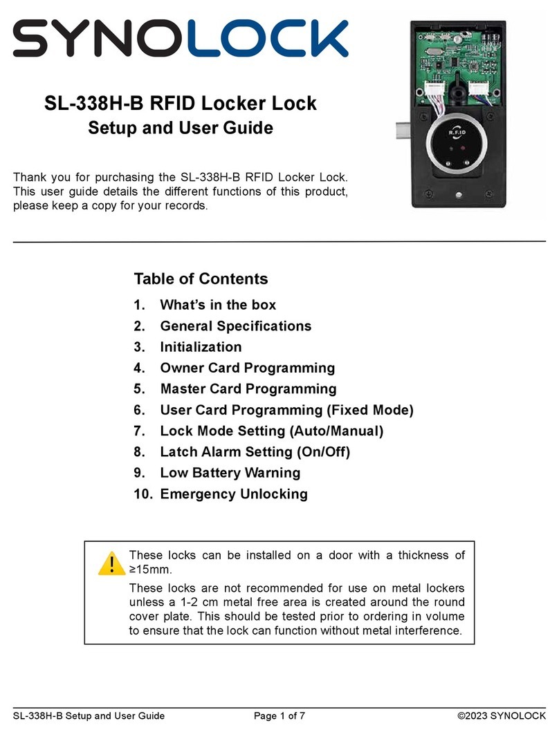 SYNOLOCK SL-338H-B Setup and user guide