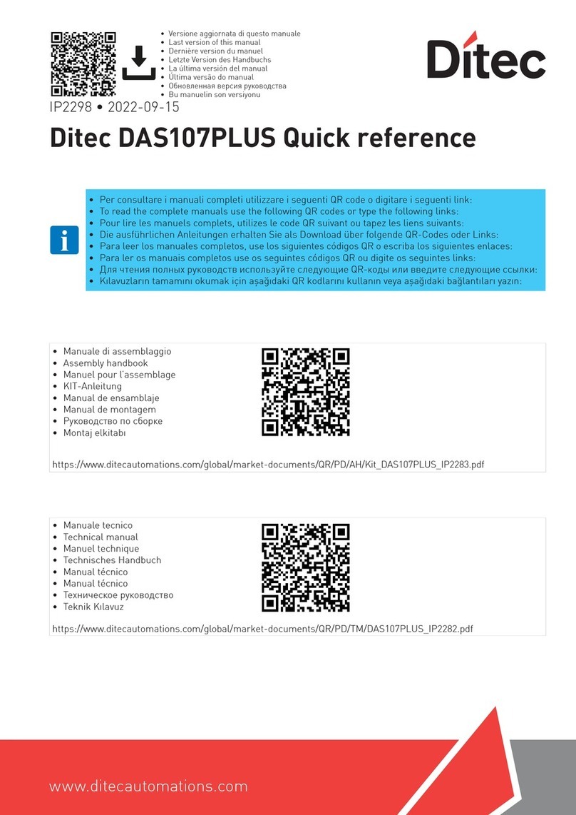 DITEC DAS107PLUS User manual