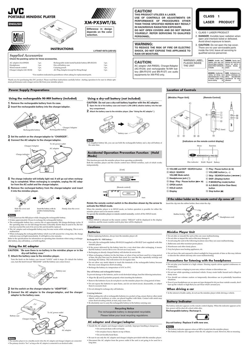 JVC XM-PX5WT User manual