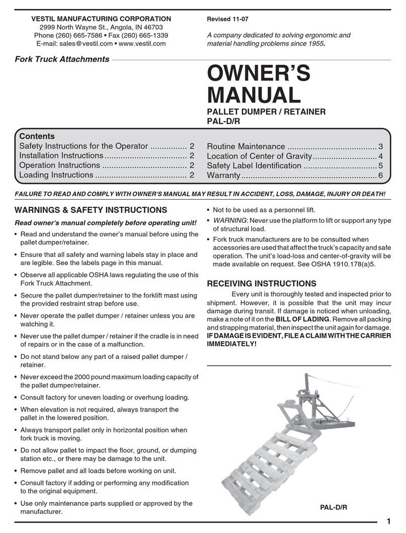 Vestil PAL-D User manual