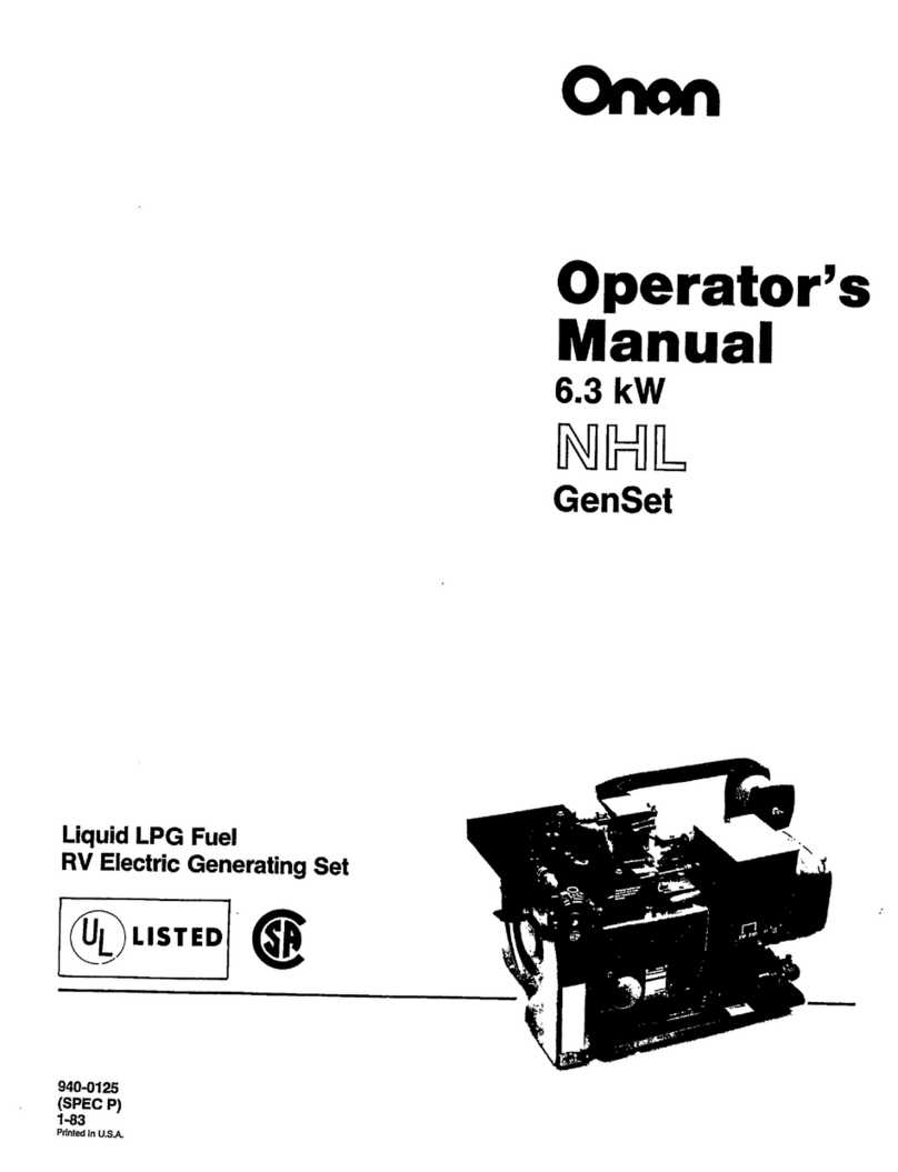 Onan GenSet NHL User manual Onan GenSet NHL User manual