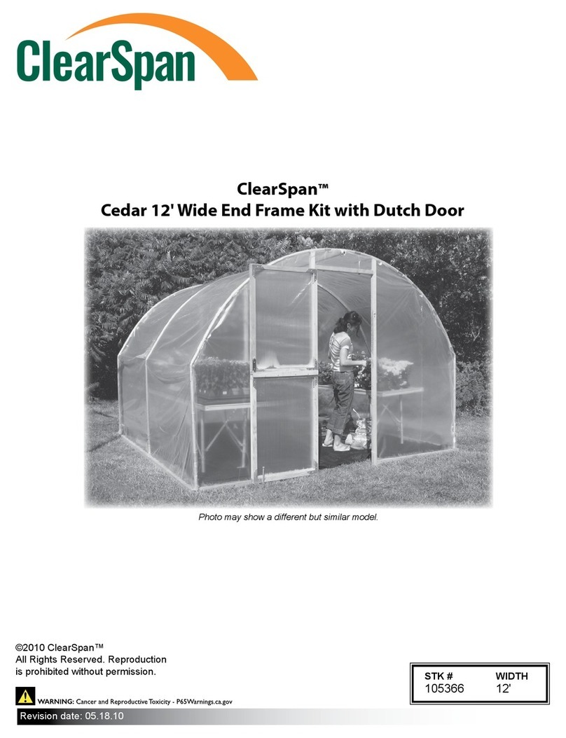 ClearSpan Cedar 12' Wide End Frame Kit with Dutch Door User manual ClearSpan Cedar 12' Wide End Frame Kit with Dutch Door User manual