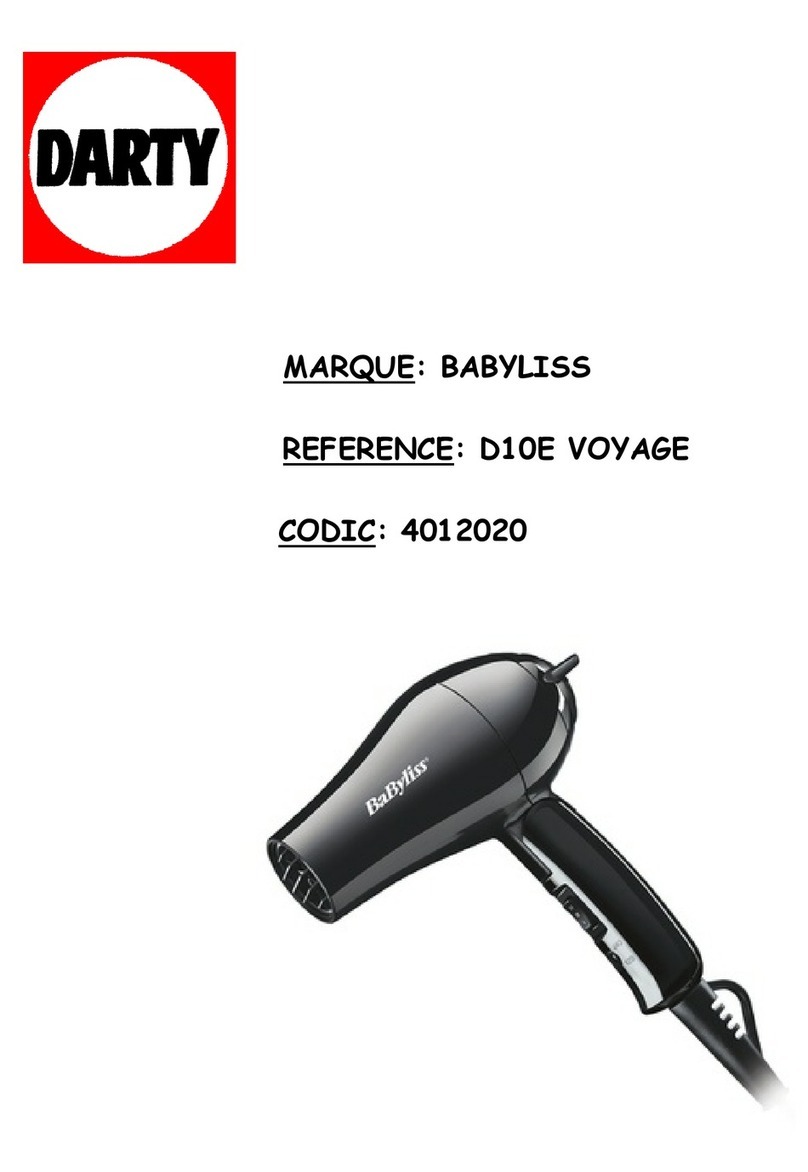 BaByliss i-Dryer D10E Voyage manual