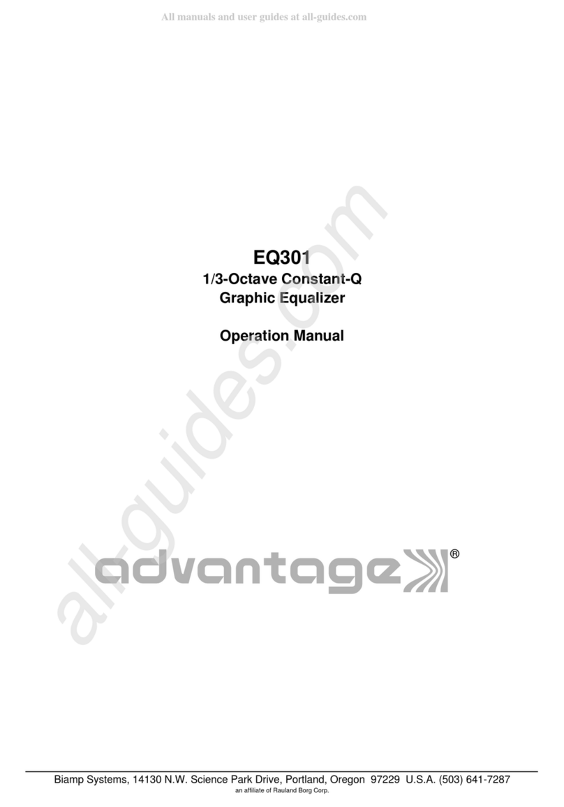 Biamp EQ301 Operation manual