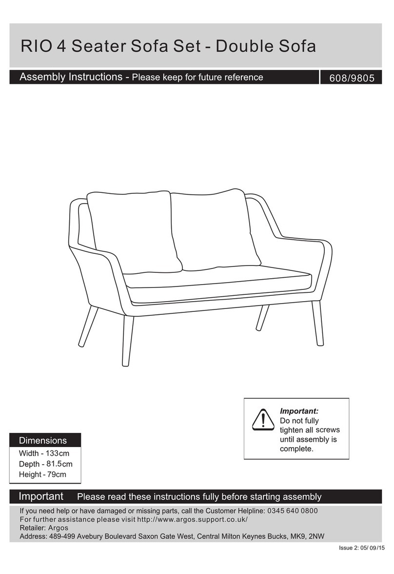 Argos RIO 4 Seater Sofa Set 608/9805 User manual Argos RIO 4 Seater Sofa Set 608/9805 User manual