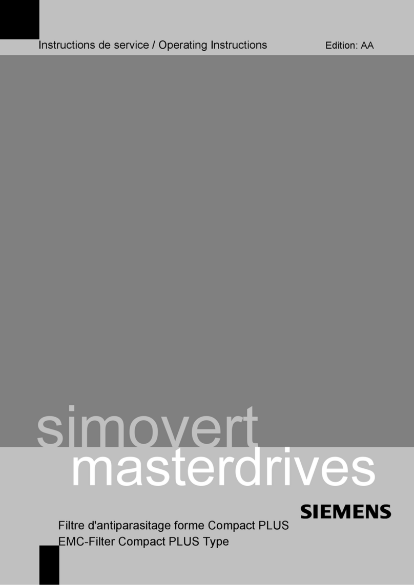 Siemens simovert EMC-Filter Compact PLUS User manual Siemens simovert EMC-Filter Compact PLUS User manual