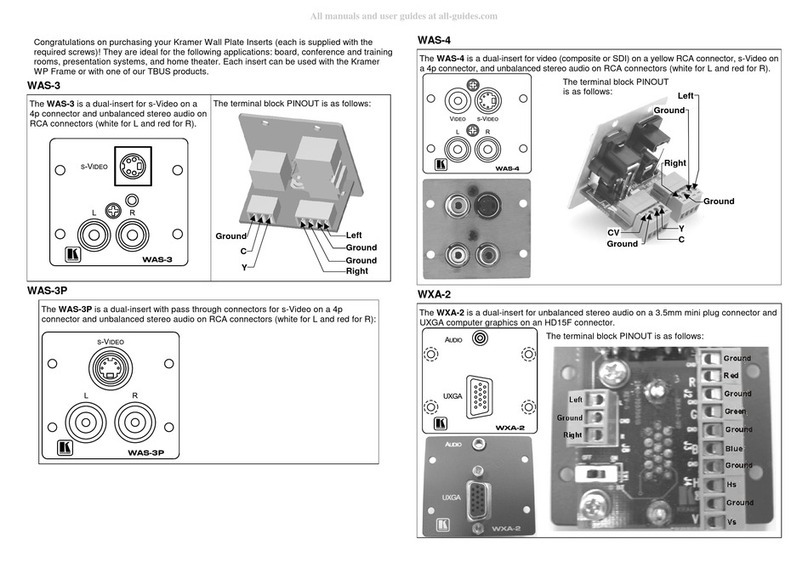 Kramer WAS-3 User manual Kramer WAS-3 User manual