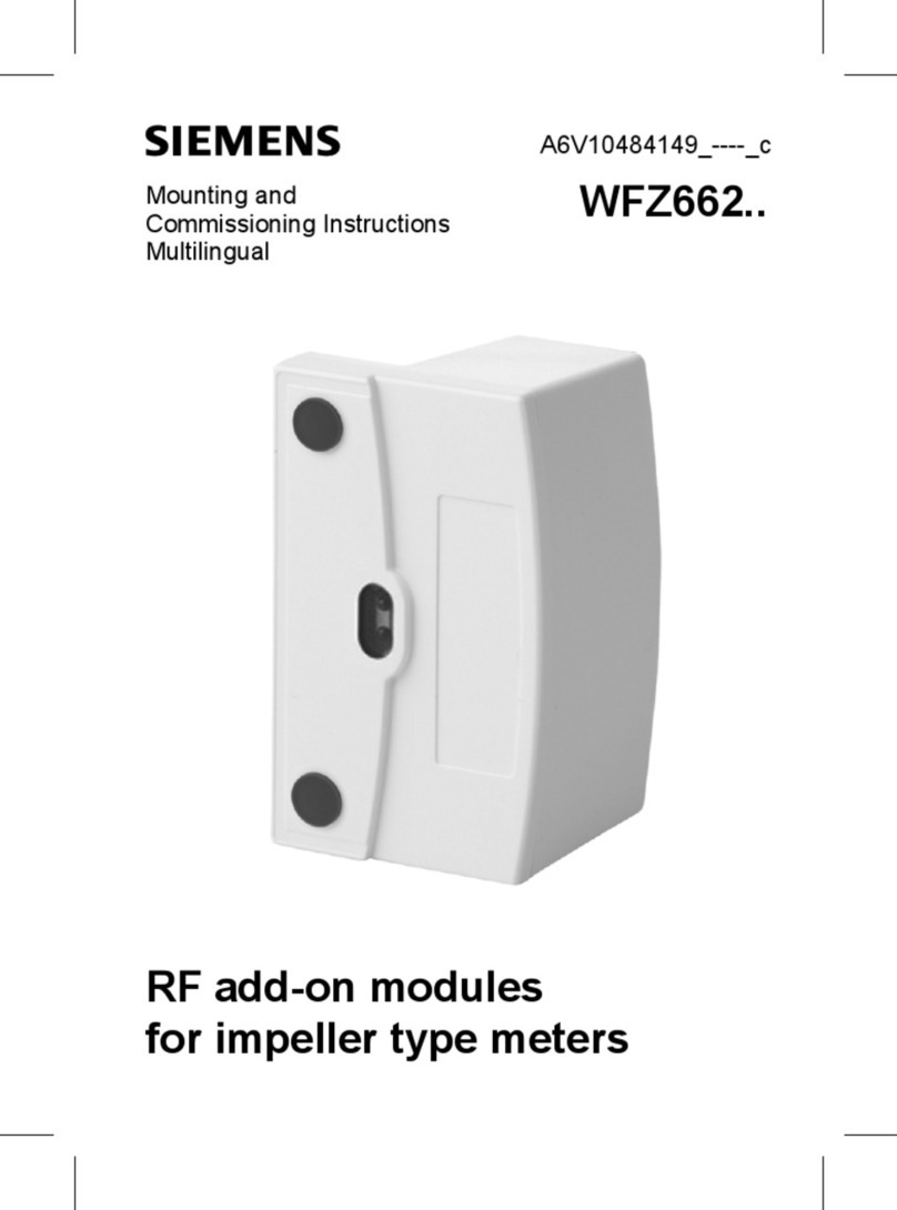 Siemens WFZ662 Installation and operation manual Siemens WFZ662 Installation and operation manual