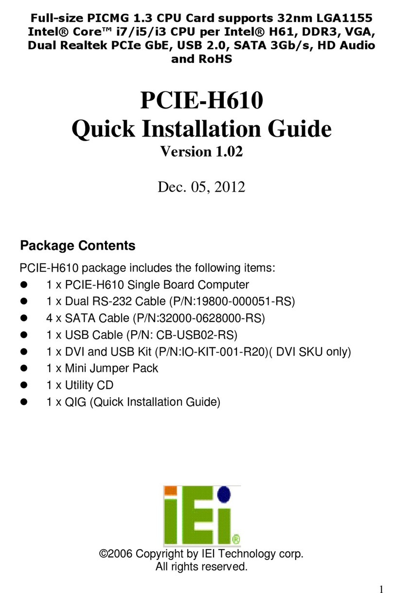 IEI Technology PCIE-H610 User manual