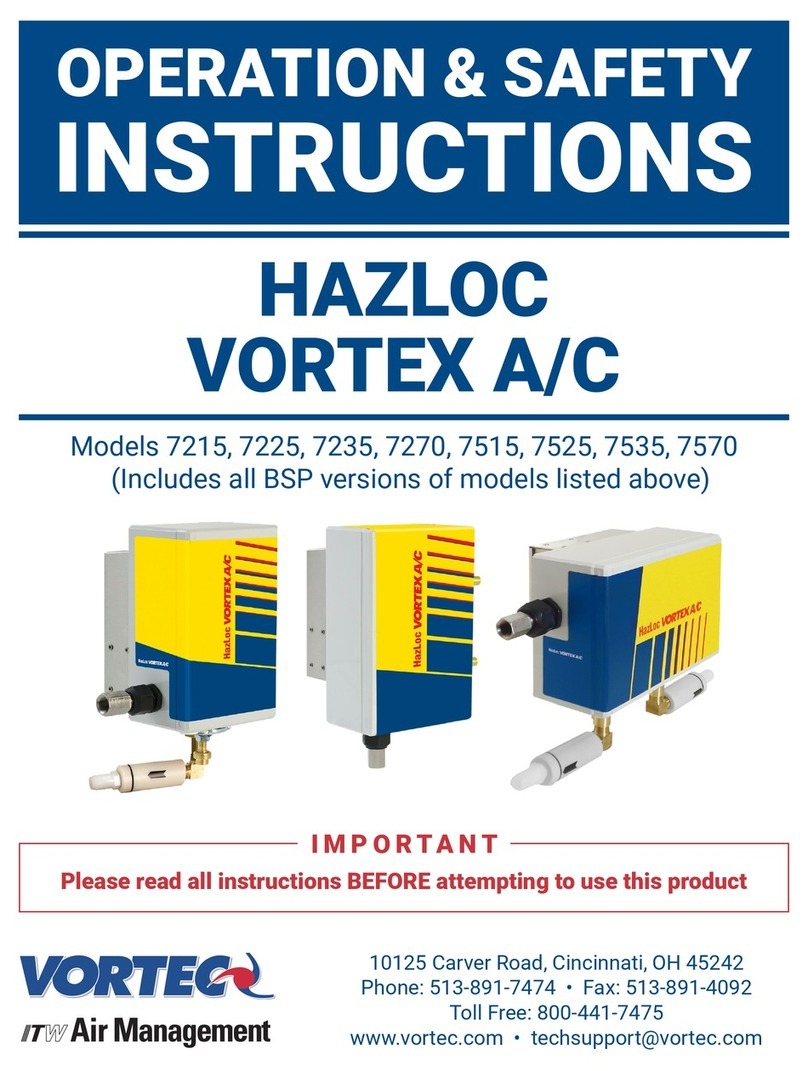 Vortec HAZLOC VORTEX A/C Operation & Safety Instructions Vortec HAZLOC VORTEX A/C Operation & Safety Instructions
