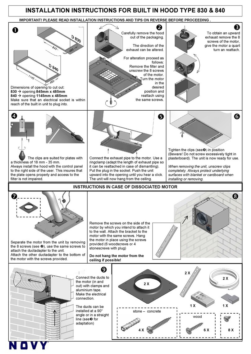 Novy 830 installation manual
