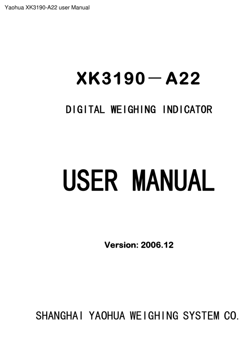 Yaohua Weighing System XK3190-A22 user manual