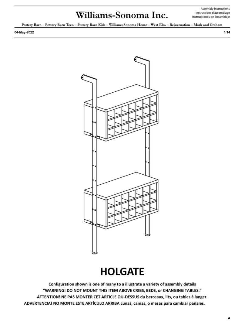 Williams-Sonoma HOLGATE Assembly instructions Williams-Sonoma HOLGATE Assembly instructions