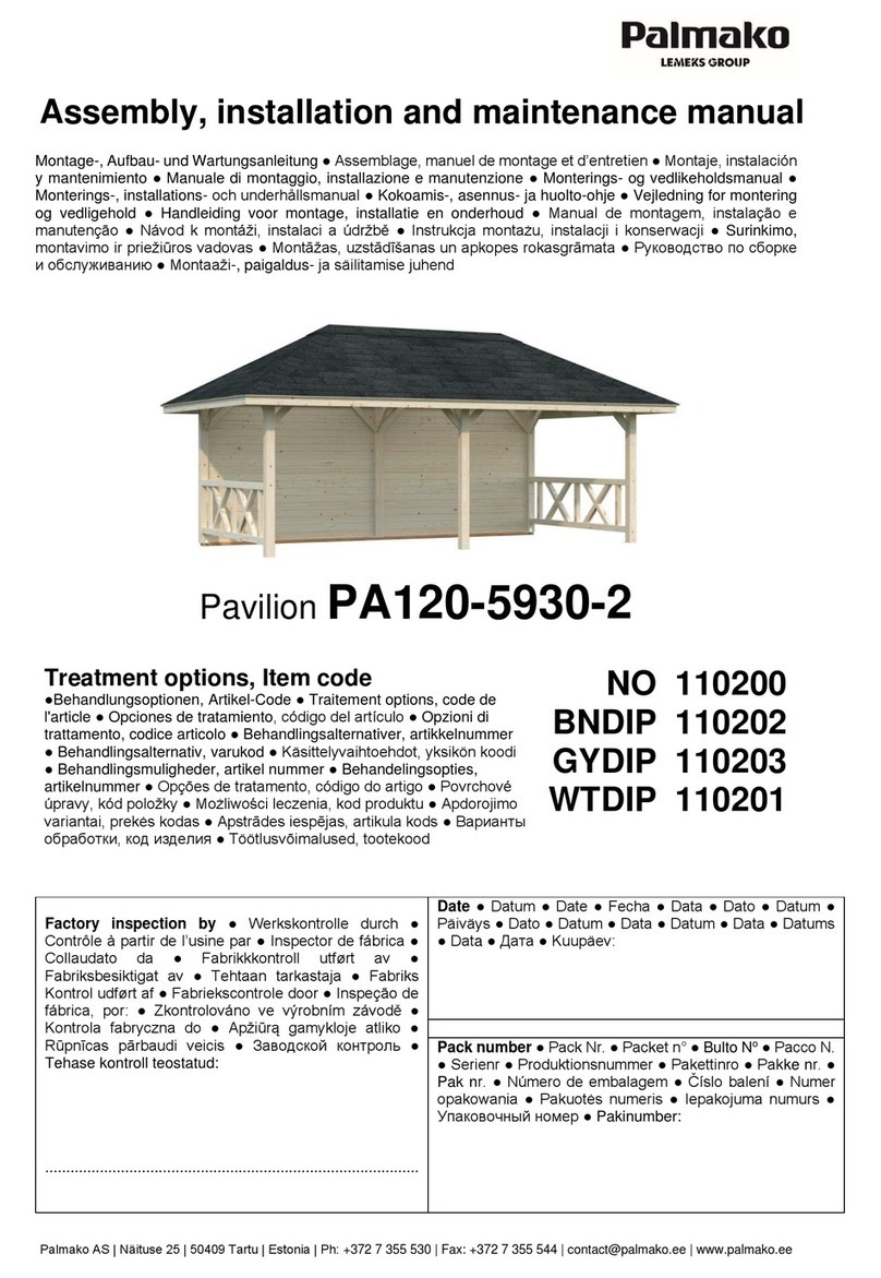 Lemeks Palmako Bianca PA120-5930-2 Assembly, installation and maintenance manual