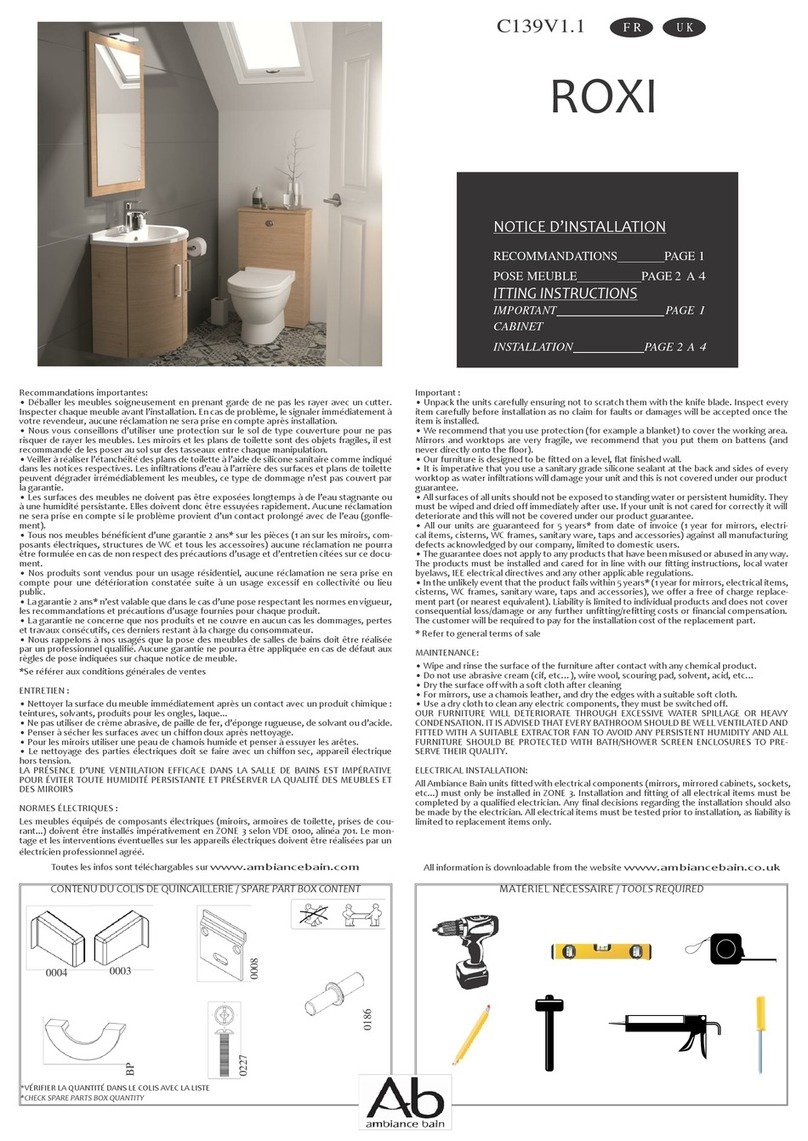 AMBIANCE BAIN ROXI Fitting instructions