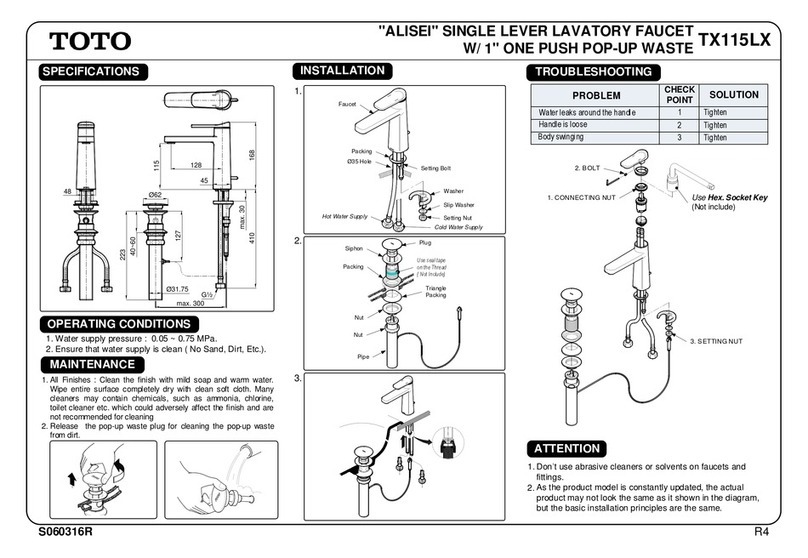 Toto ALISEI TX115LX Installation