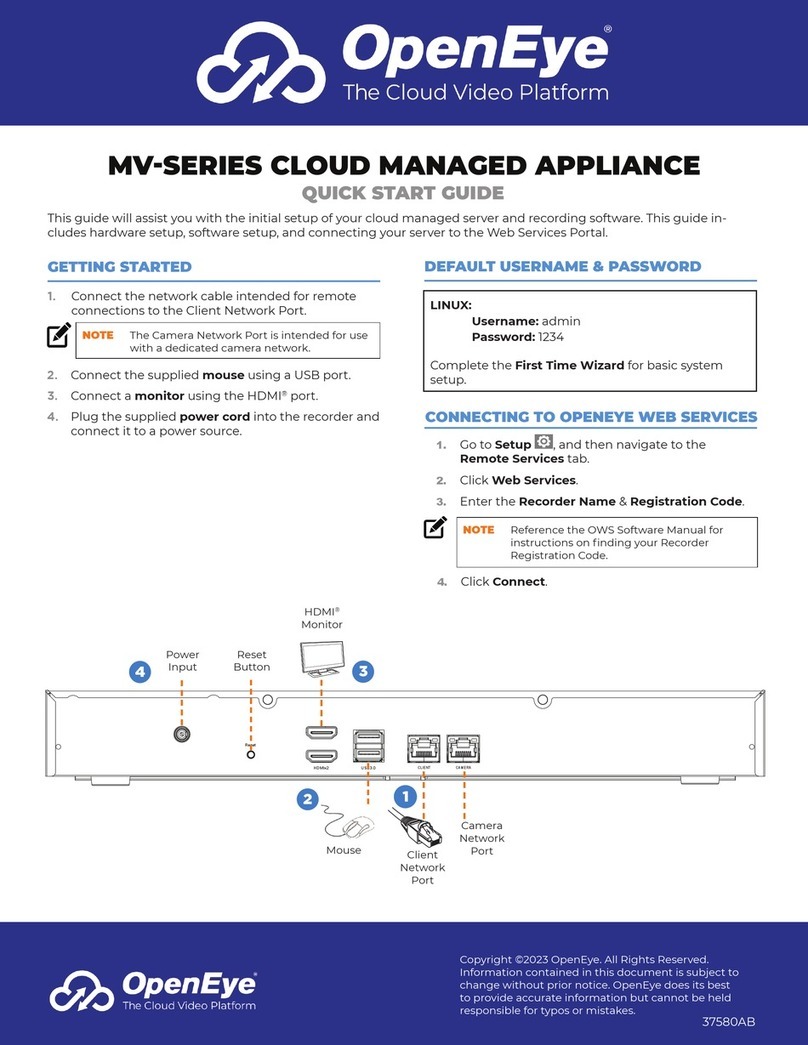 OpenEye MV Series quick start guide