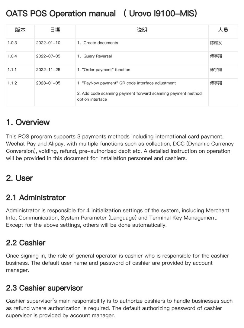 UROVO I9100-MIS Operation manual