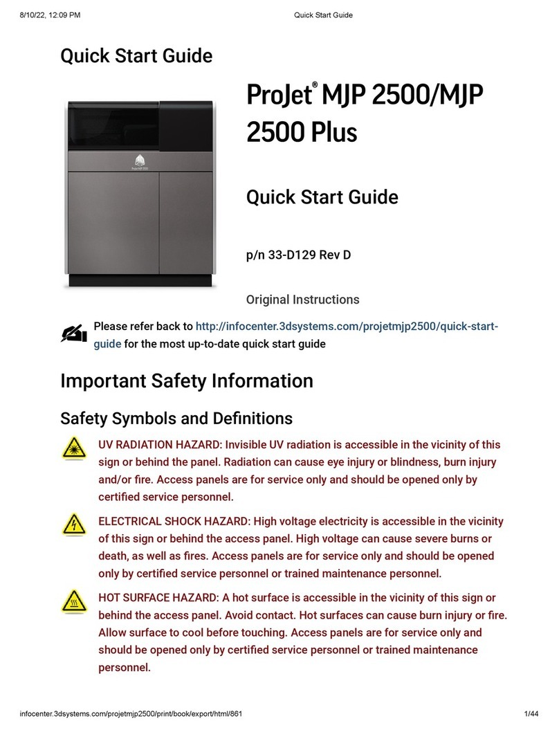 ProJet MJP 2500 User manual