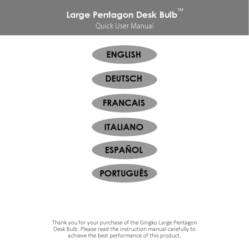 GINGKO Large Pentagon Desk Bulb Quick user manual