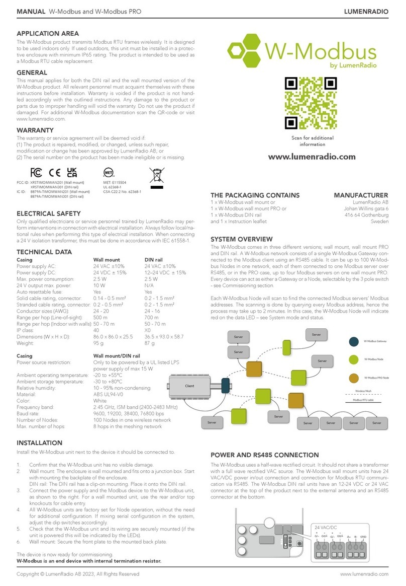 LumenRadio W-Modbus manual