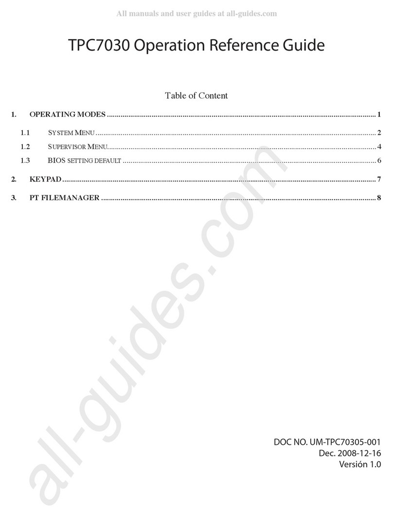 POSline TPC7030 Operation/reference guide