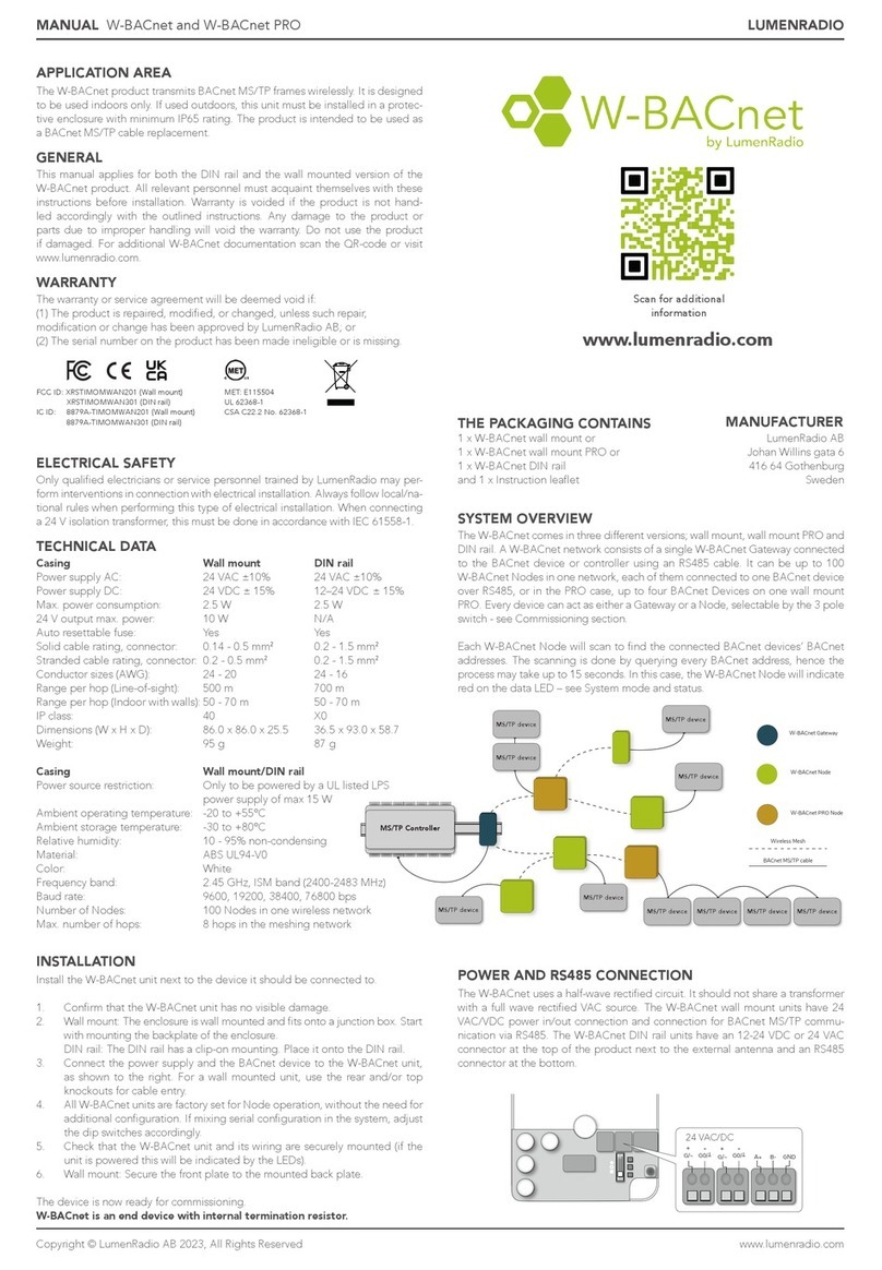 LumenRadio W-BACnet manual