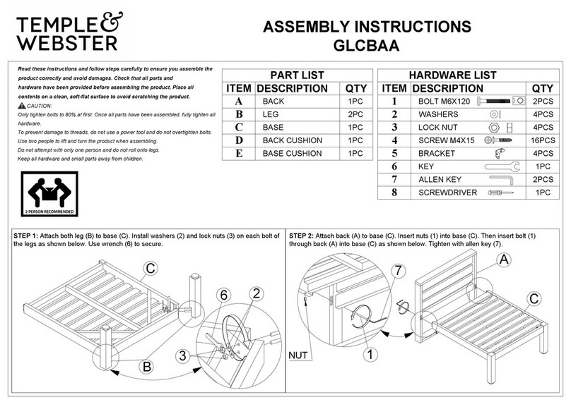 TEMPLE & WEBSTER GLCBAA Assembly instructions