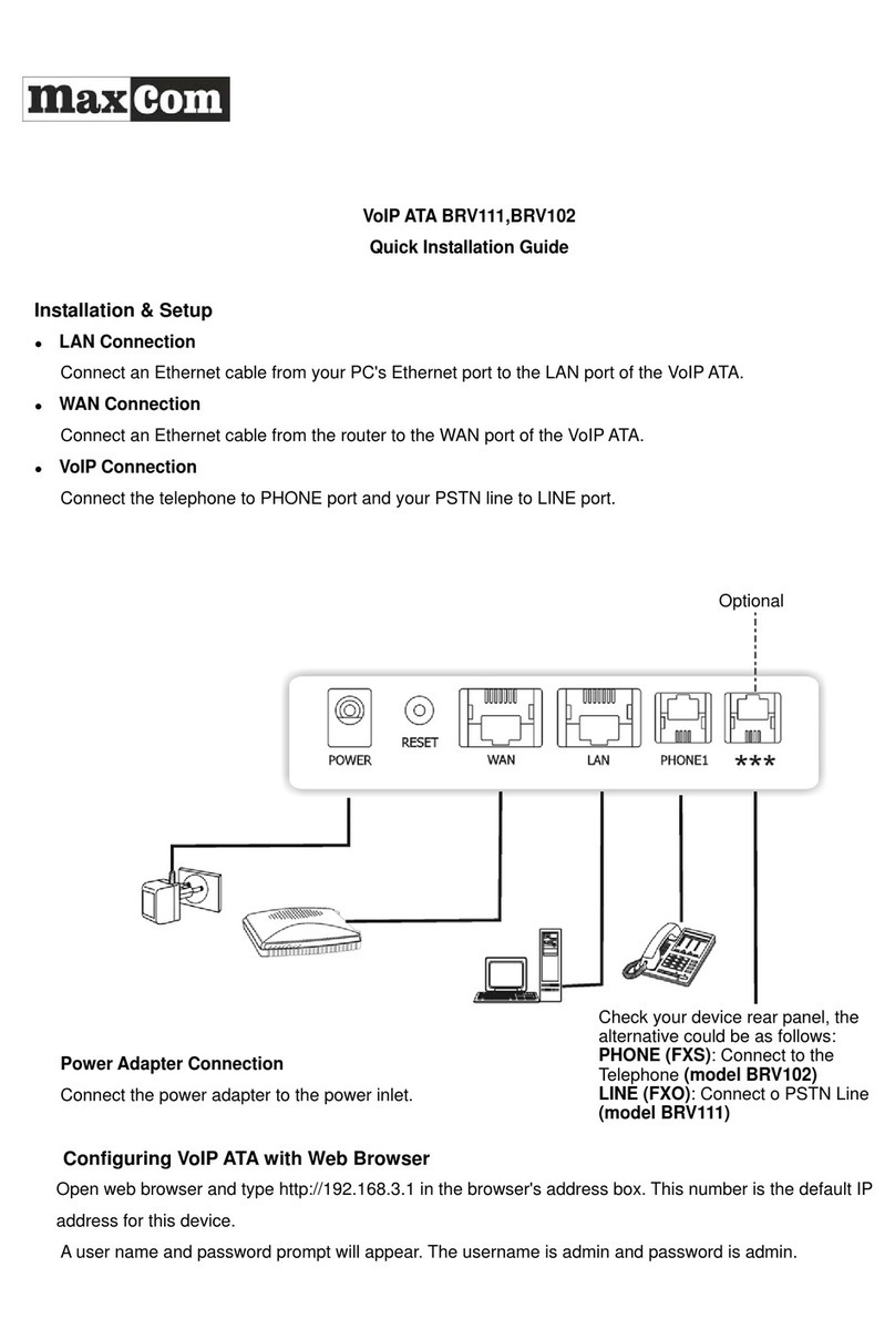 Maxcom BRV111 Quick installation guide