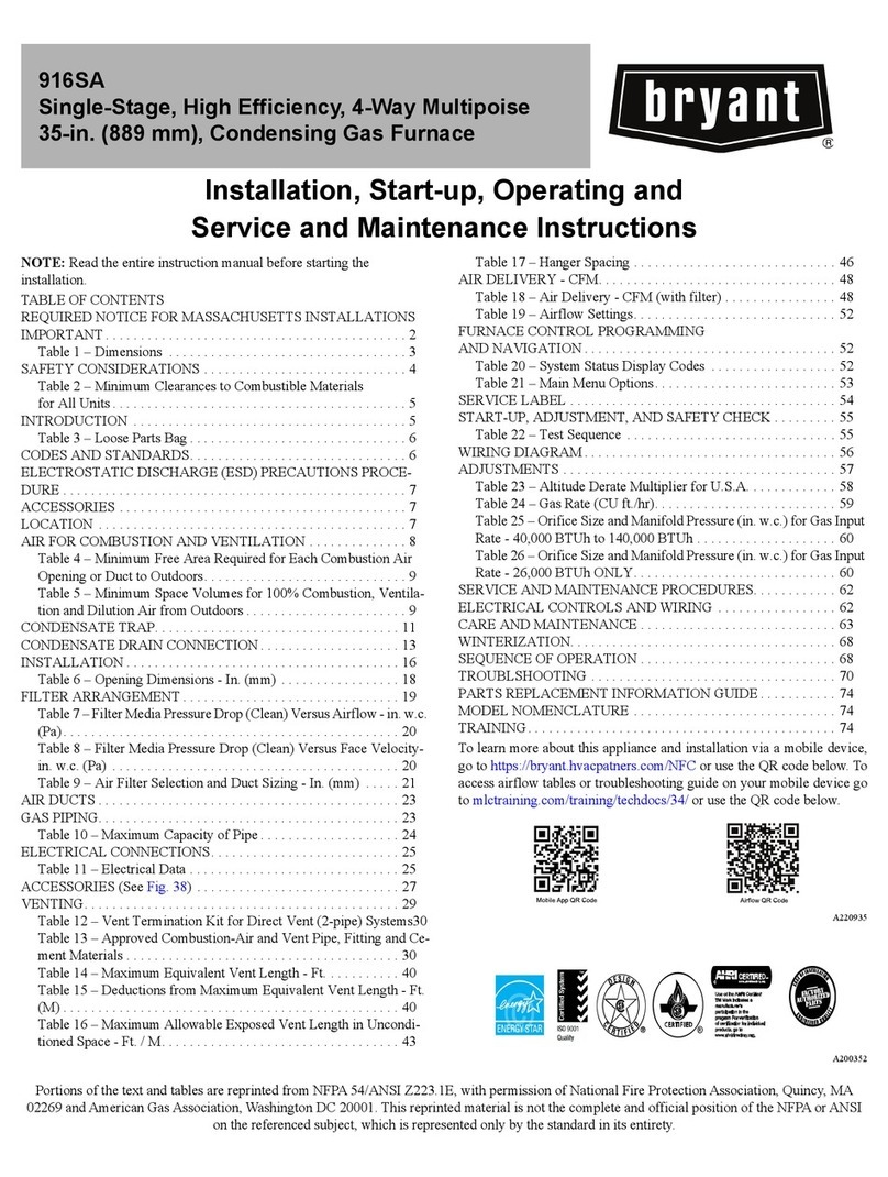 Carrier 916SA Installation, start-up, operating and service and maintenance instructions