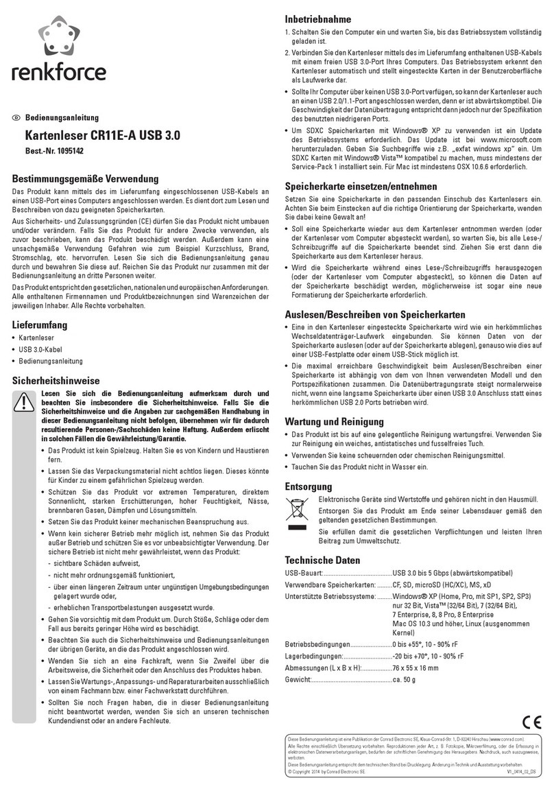 Renkforce CR11E-A operating instructions