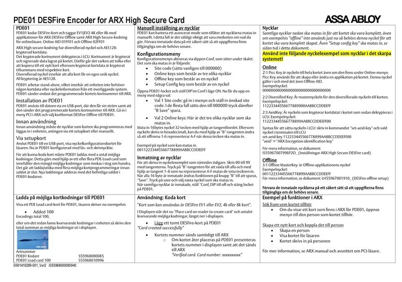 Assa Abloy PDE01 manual