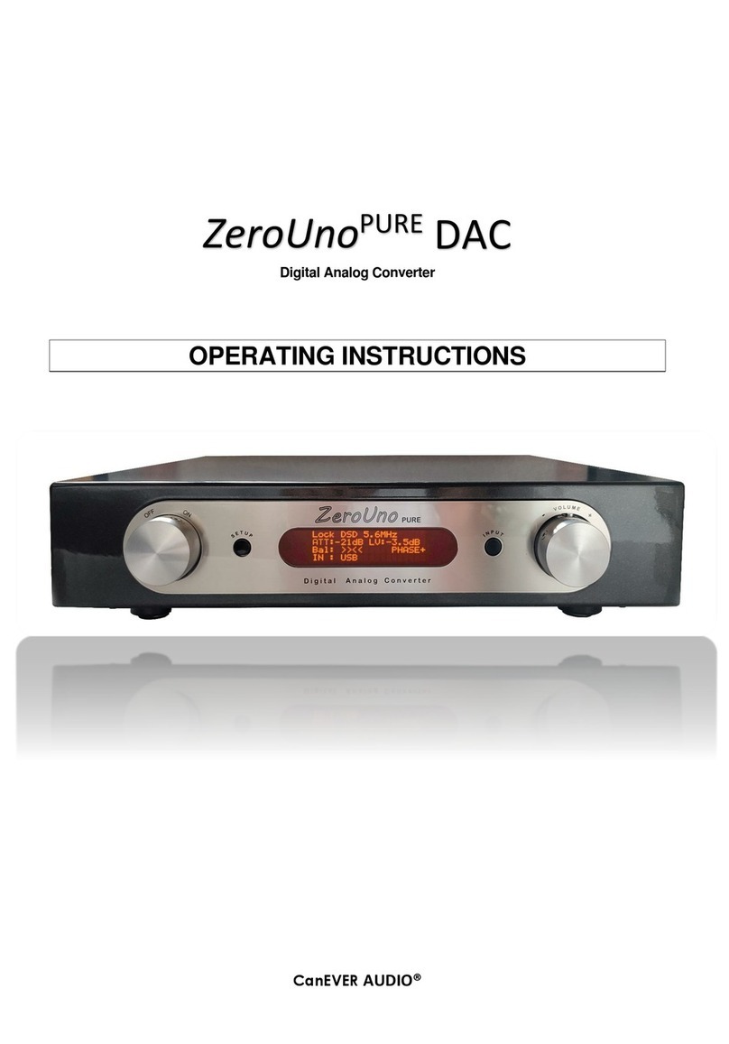Canever AUDIO ZeroUnoPURE DAC operating instructions Canever AUDIO ZeroUnoPURE DAC operating instructions