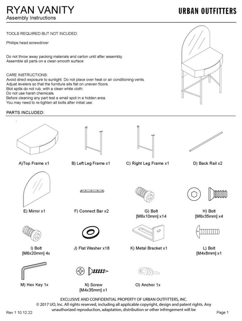 URBAN OUTFITTERS RYAN VANITY Assembly instructions URBAN OUTFITTERS RYAN VANITY Assembly instructions