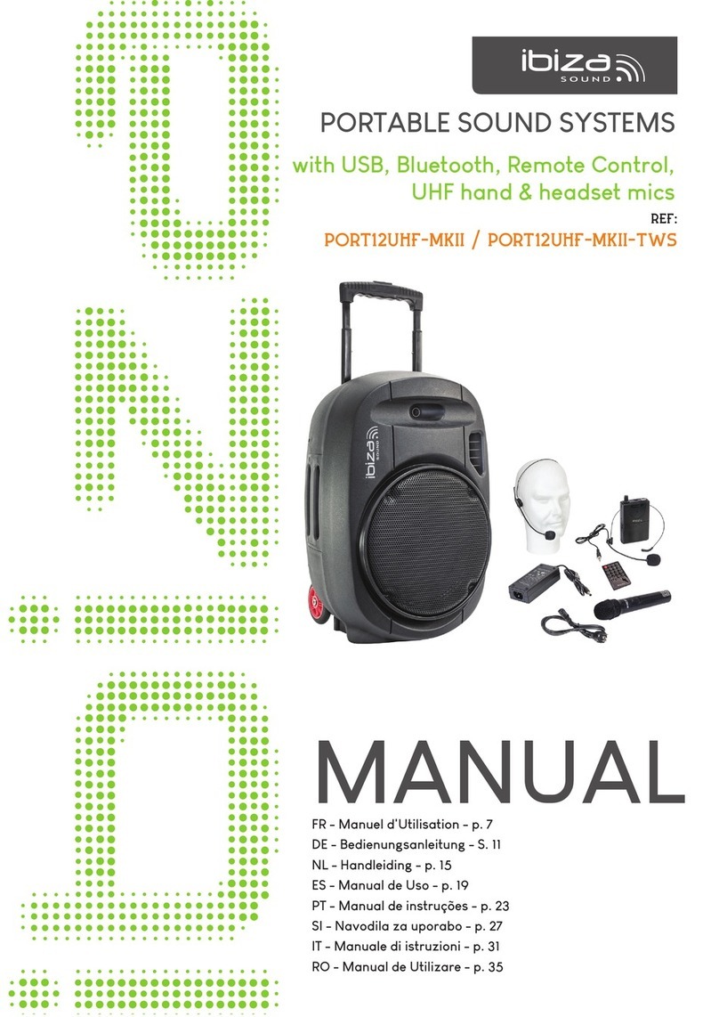 Ibiza sound PORT12UHF-MKII-TWS User manual